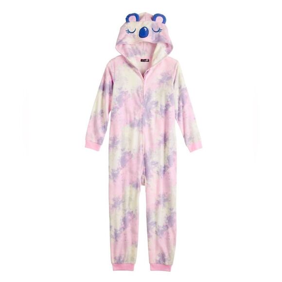NEW CUDDL DUDS Pink Critter Hoodie Pajamas PJ’s Children Size M Footless - Picture 1 of 2